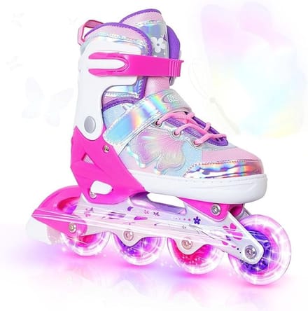Verstelbare kinder inline skates met lichtgevende wielen - Maat 4-7