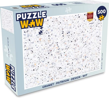 Puzzel Graniet - Structuur - Design - Wit - Legpuzzel - Puzzel 500 stukjes