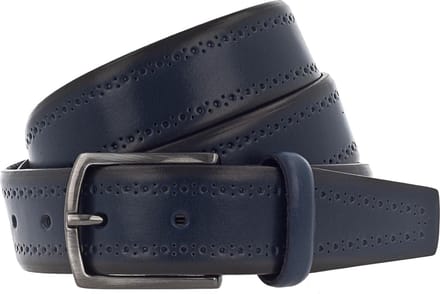 Vanzetti Leren Riem Leather Belt W105 Marine Donkerblauw