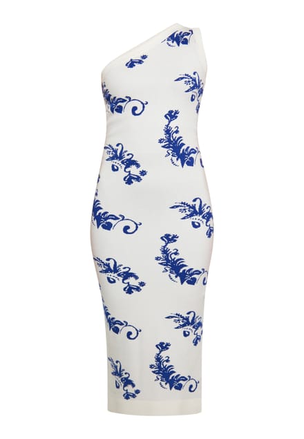 IZIA Jurk Dames Wol Wit Blauw