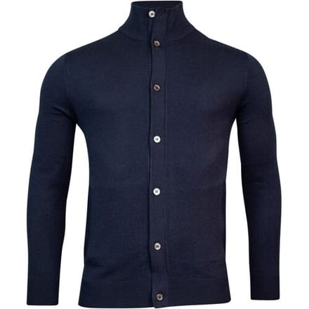 Baileys Vest Merino Blend Cardigan Buttons Single Knit Navy / male