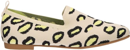 La Strada Loafer Beige Geel Leopard Knitted - Damesschoenen - Maat - 39