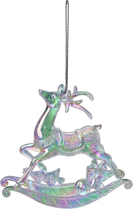 Clayre & Eef Kerstdecoratie Rendier 11 cm Zilverkleurig Kunststof