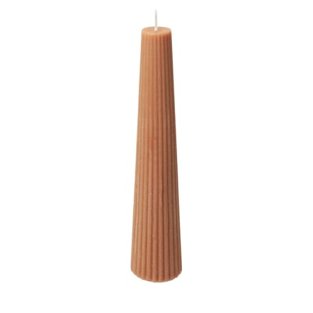 Spaas ribbed kaars obelisk 25 uur - Beige
