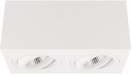 Yphix Palermo Opbouwspot - Vierkant - 2 Lichtpunten - Kantelbaar - 173x90mm - Wit