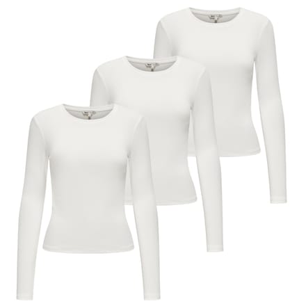 ONLY Lange mouw ONLRILEY O-NECK TOP 3P Set van 3