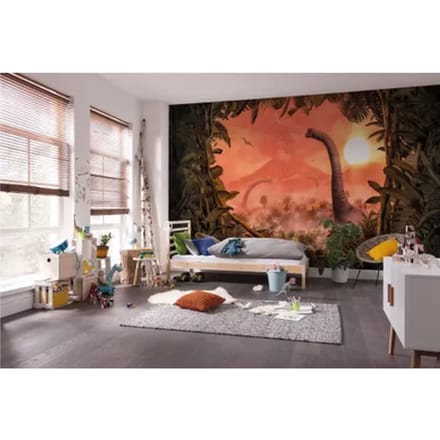 Fotobehang Brachiosaurus Panorama - Meerkleurig - 2,80m X 500cm