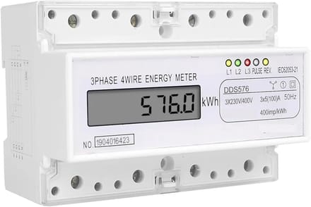 Driefasen 4-draads DIN-rail kWh meter – DDS576, 380/400V 100A 50Hz