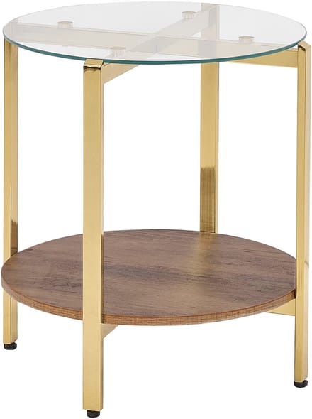 LOVELL - Bijzettafel - Donkerbruin/Goud - Hout