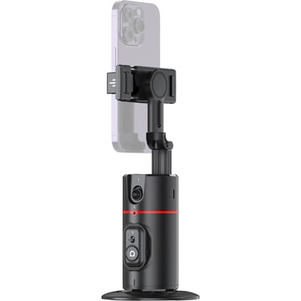 Trépied de suivi automatique du visage, support de téléphone de bureau, support à cardan pour Selfie, rotatif à 360 degrés noir