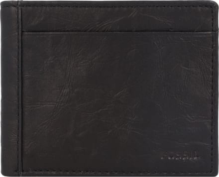 FOSSIL Leren Kaarthouder Neel Bifold With Flip ID Black Zwart