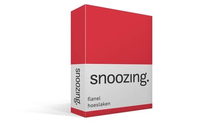 Snoozing - Flanel - Hoeslaken - Lits-jumeaux - 200x220 cm - Rood