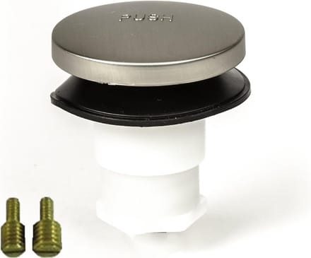 Toe Touch (Tip Toe, Foot Actuated) Bath Bath Drain Stopper Including 3/8" and 5/16" Fittings Brushed Nickel