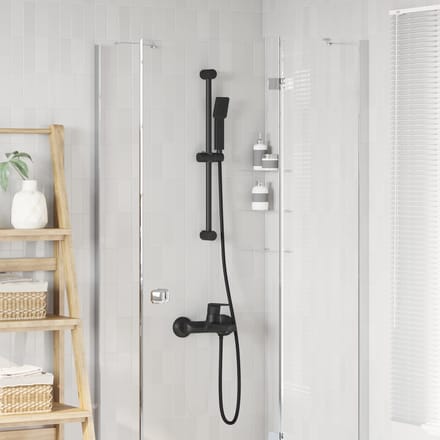 vidaXL - Douche - Systeem - Set - Zwart - 70 - cm - Roestvrij - staal
