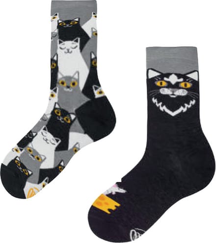 Many Mornings kids sokken black cat multi