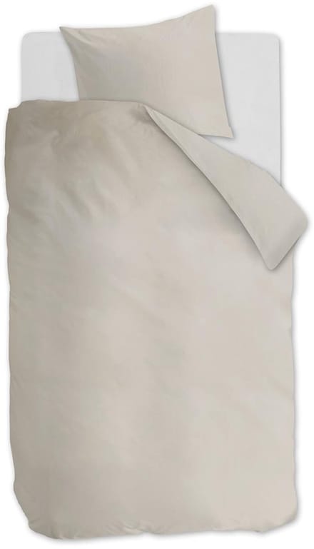Ambiante Cotton Uni dekbedovertrek - Effen - Eenpersoons - 140x200/220 - Zand