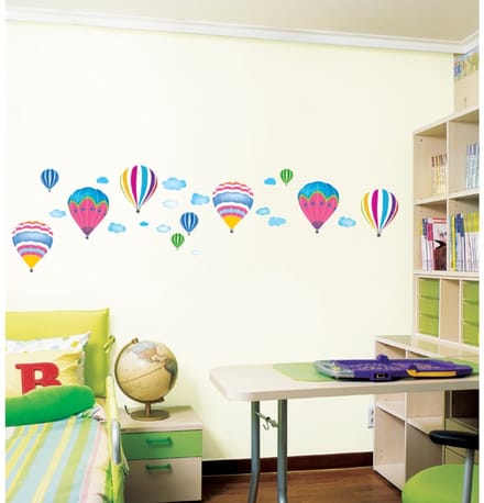 Muurstickers met heteluchtballonnen