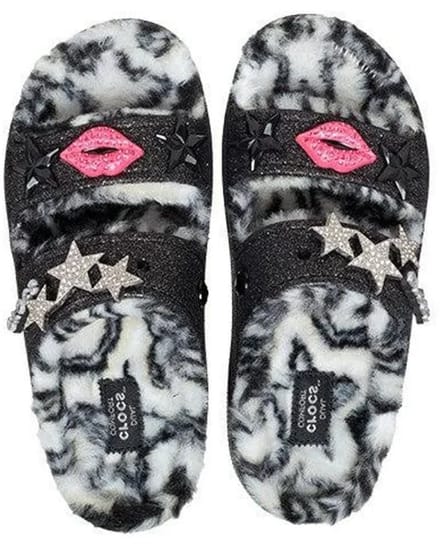 Crocs Classic Cozzzy Disco Glitter Sandalen Zwart/Multi Maat 38/39 US M6/W8