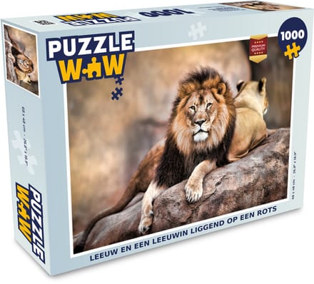 Puzzel Leeuw - Rots - Dieren - Legpuzzel - Puzzel 1000 stukjes volwassenen