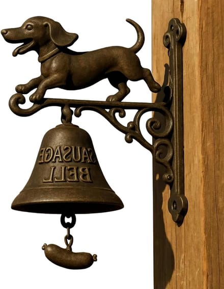 Winkelbel Heks Teckel - Deurbel Ophangbaar - Entree Decoratie - Handmatig Geluid - 20 cm - Dachshund