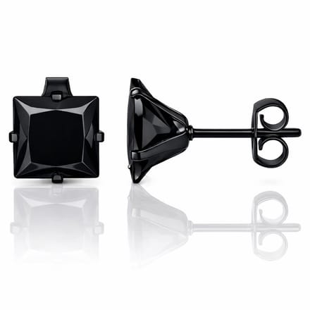 LGT Jewels Stud oorbellen Edelstaal Black Edition 4mm
