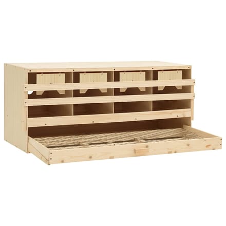 vidaXL - Kippenlegkast - 4 - compartimenten - 106x40x45 - cm - massief - grenenhout