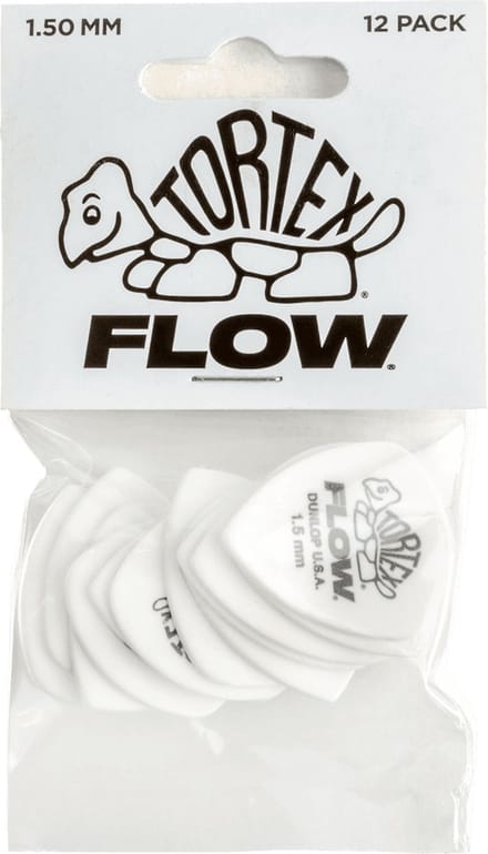 Jim Dunlop Tortex - Plectrums - Flow - 1,50 mm Wit - Player's Pack 12 Stuks