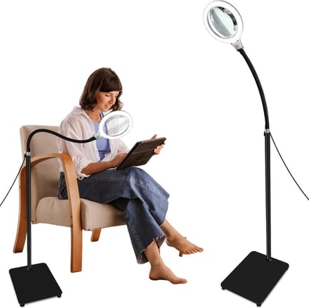 White-Label® Loeplamp met Standaard - Lamp met Led Verlichting - Zwart
