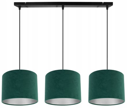 Hanglamp Mediolan 3-lichts E27 Chroom Stof Zwart/Wit/Beige