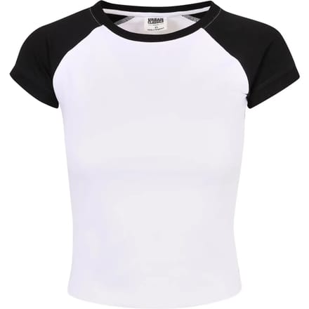 Urban Classics - Organic Stretch Short Retro Baseball Top - 4XL - Wit/Zwart