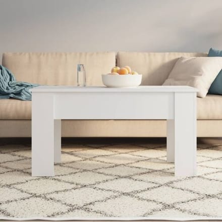 vidaXL - Salontafel - 101x49x52 - cm - bewerkt - hout - wit