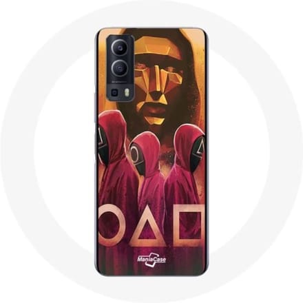 Coque Vivo Y72 Squid Game Masques Triangle carré et Cercle dessin