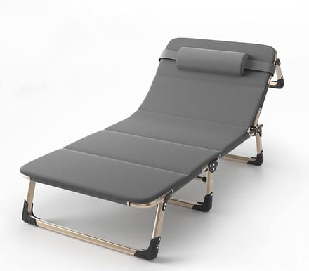 Opvouwbaar Campingbed - Draagbaar Bureau Bed - Ontspannen Buiten - 4 Standen Verstelbaar - 300kg Draagvermogen