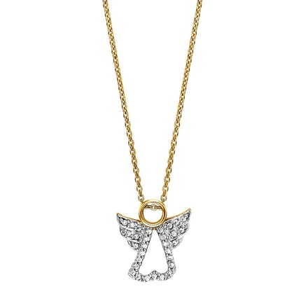 Julie Julsen Anhänger mit Kette 925/- Sterling Silber vergoldet mit Anhänger Engel