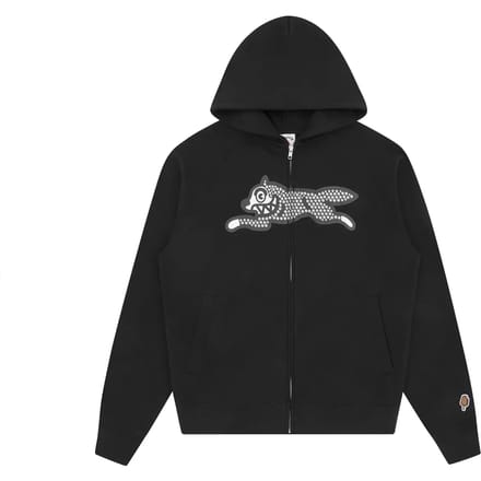 Hooded sweatshirt met rits Icecream Glitter Running Dog