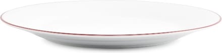 BonBistro Plat bord 24cm burgundy rim Basic White (Set van 6)