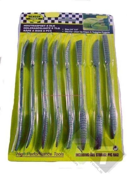 Houtraspset, 8 delig, 200mm lang