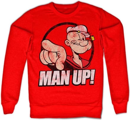Popeye Sweater/trui -S- Man Up! Rood