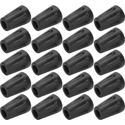 20 stuks Pak Zware Kwaliteit Rubberen Wandelstok Doppen Beschermers Cane Einddoppen black
