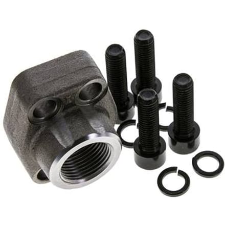 3/4'' SAE Flens 3000 psi Blank staal met G3/4'' Binnendraad ISO 6162-1