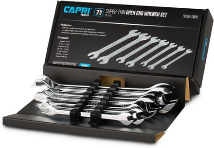 Set van 7 Metrische Open Uiteinde Steeksleutels (6-19 mm) - Extra Dun Profiel