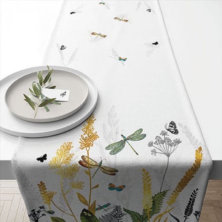 Ambiente - Tafelloper - Ornamental flowers white
