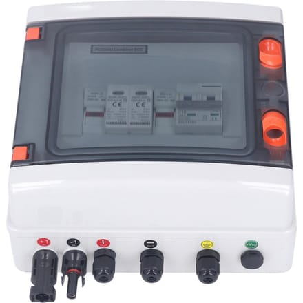 DC1000V PV Combiner Box Waterdicht 1 in 1 Uit Solar Combiner Box met 15A Zekering 16A Stroomonderbreker