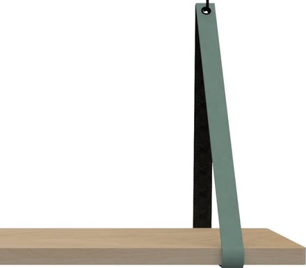 Handles and more Leren plankdragers - Vaalgroen - set van 2 - 100% leer - plankendragers - wandplank industrieel - leren plank banden