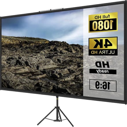 Projectiescherm met Statief - Projectiescherm 100 inch - Thuisbioscoop Creëren - Kreukvrij Polyester Doek - 227 x 127 cm - Wit