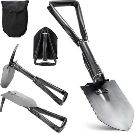 Multifunctionele Opvouwbare Schep van 58 CM met Kompas, Ideaal voor Kamperen en Buitenactiviteiten
