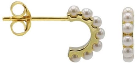 Karma Oorbellen XL Half Hoop Pearls Goud