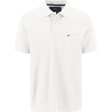 Fynch-Hatton Polo Uni Color Premium Cotton Rounded Chest Pocket Wit / male