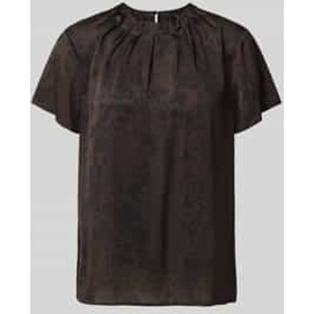 Regular fit blouse met korte mouwen met plooidetail