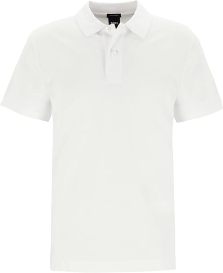 wit pique poloshirt Boss Black Pallas korte mouwen